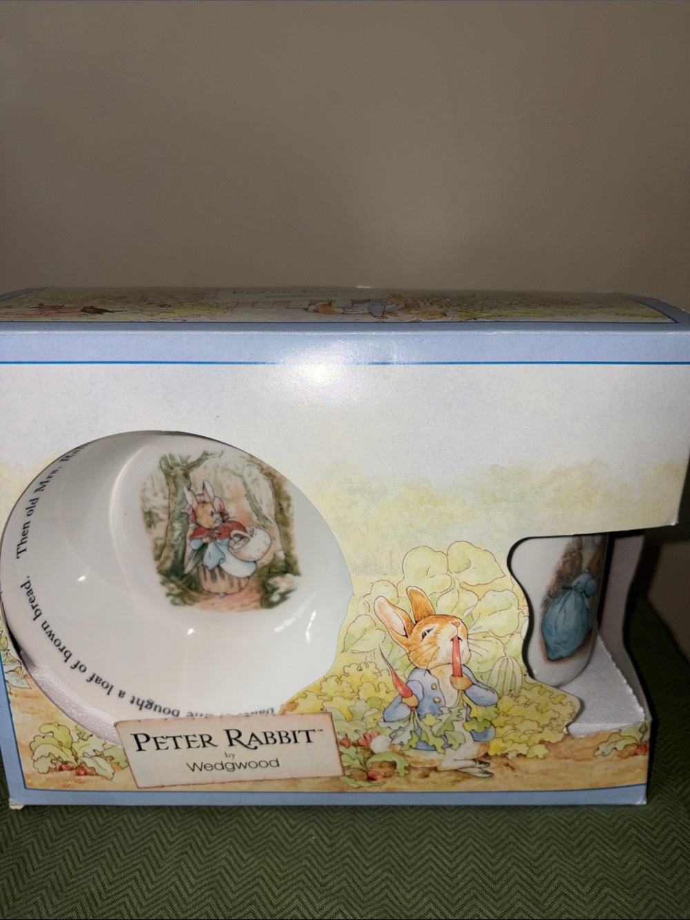 Wedgwood Peter Rabbit White Ceramic Child's Bowl with Color Illustration